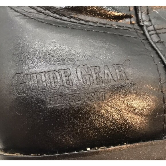 Guide Gear Black Leather 12 " Cowboy Boot Mens 9.5 Western Footwear 5 Row Stitch - Picture 12 of 12